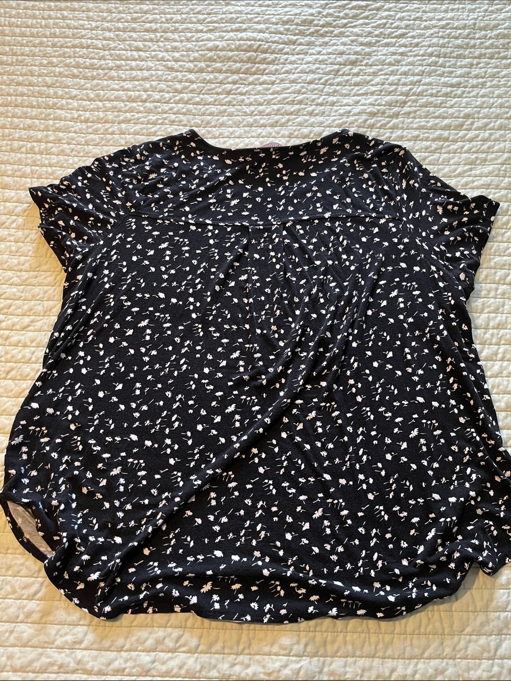 Philosophy Black Tee with White Floral Scatter - Short Sleeve - Picture 4 of 4